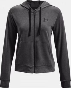 Женская теннисная куртка Under Armour Women's UA Rival Terry Full-Zip Hoodie - jet gray/black