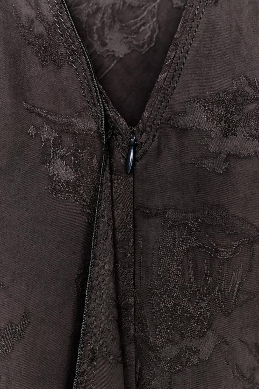 ZARA ЖАККАРДОВОЕ ПЛАТЬЕ С БАНДАНОЙ — ZW COLLECTION, КОРИЧНЕВЫЙ