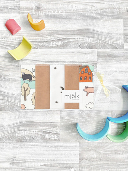 Набор платочков-слюнявчиков Mjölk Ферма