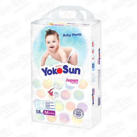 YokoSun 58шт. M (6-10 кг) Трусики-подгузники