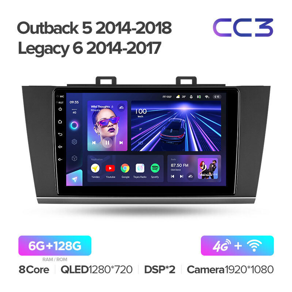 Teyes CC3 9" для Subaru Outback, Legacy 2014-2018