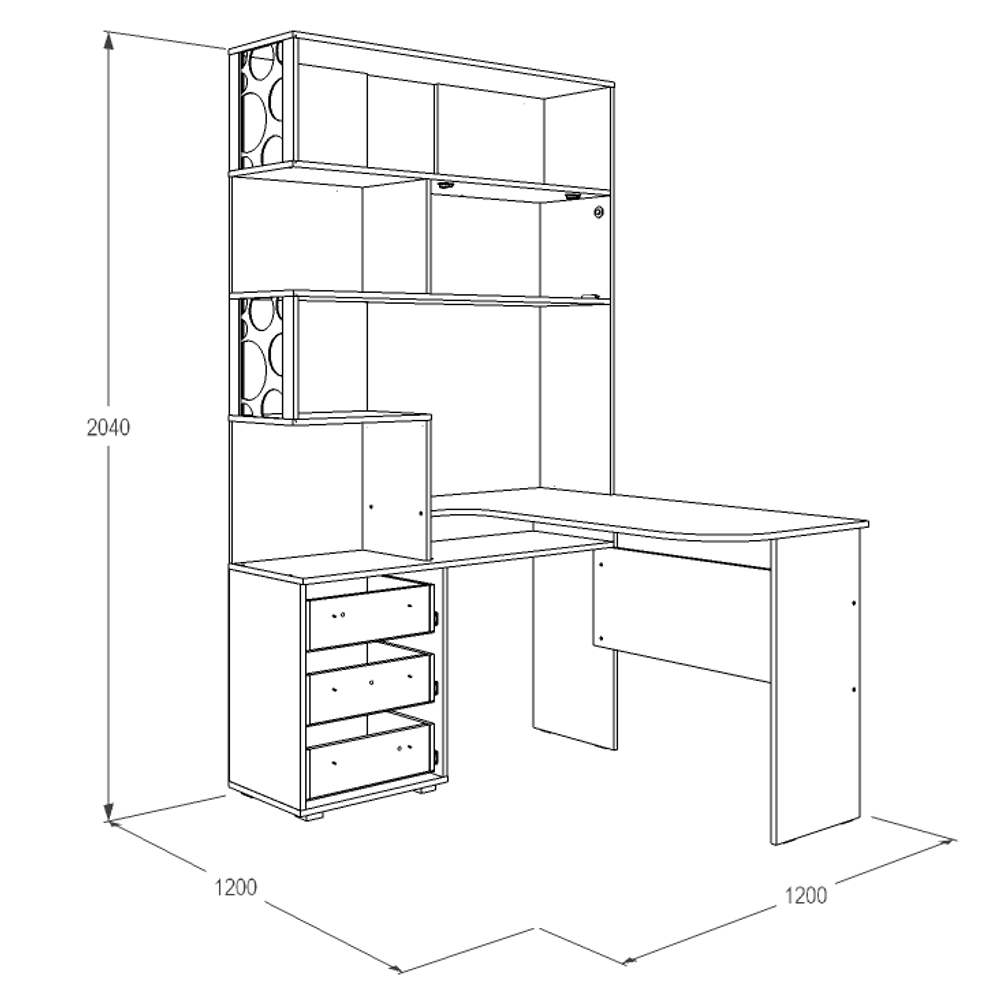 Уголок школьника Омега 16 стол писменный с надстройкой угловой левый
