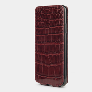 Special order: Чехол для iPhone 11 Pro Max из натуральной кожи крокодила, цвета бордовый лак
