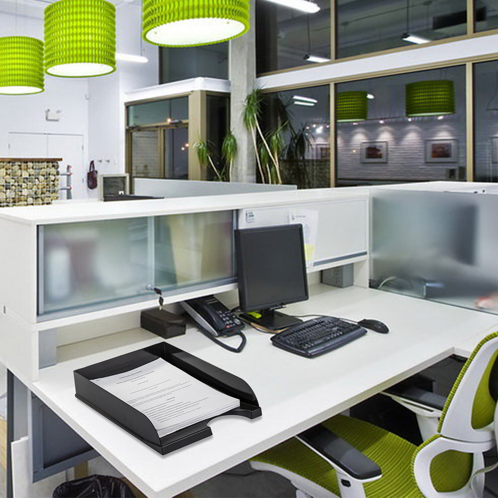 Лоток горизонтальный для бумаг BRAUBERG Standard, 350×253×65 мм, черный.