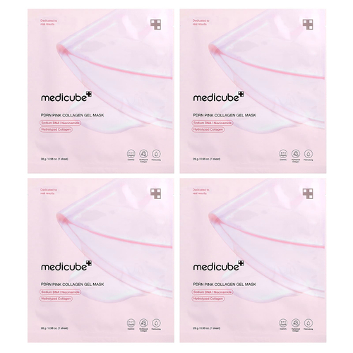 Medicube, BDRN, розовая гелевая маска с коллагеном, 4 шт. по 28 г (0,98 унции)