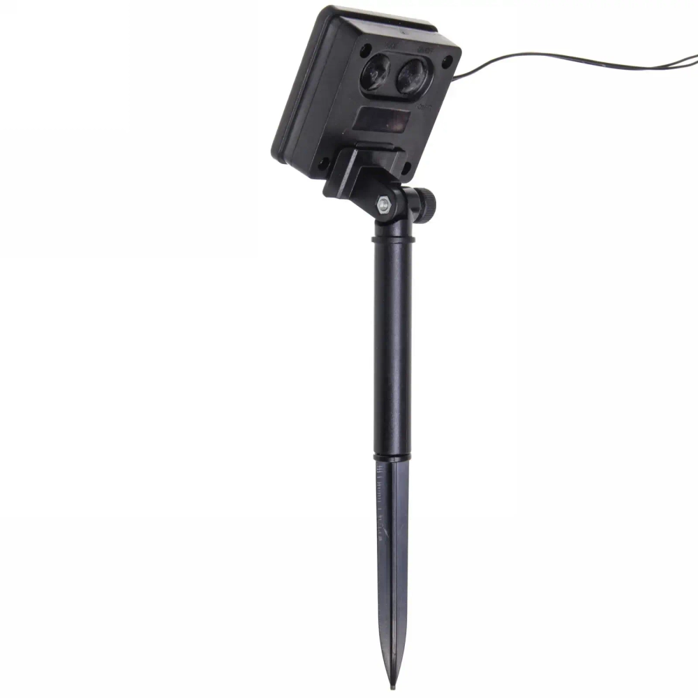 Гирлянда для улицы «Лампа» 3м, 15 ламп LED чёрный провод, 2 реж, IP-55, Теплый белый (солнечная батарея).