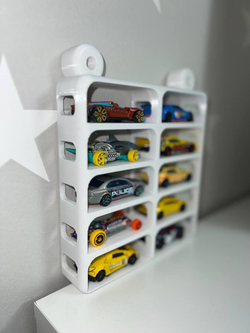 Полка для машинок Hot Wheels 10 шт, крепление на стену для hot wheels 10 шт белый