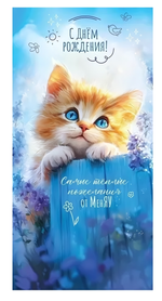 Конверт для денег "С Днём Рождения! Самые тёплые пожелания от МенЯУ" 50001632 (ТМ Праздник)