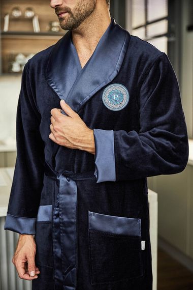 Халат мужской PAUL без капюшона Синий POLENS
