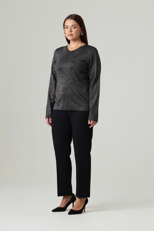 Джемпер вязаный с люрексом, черный