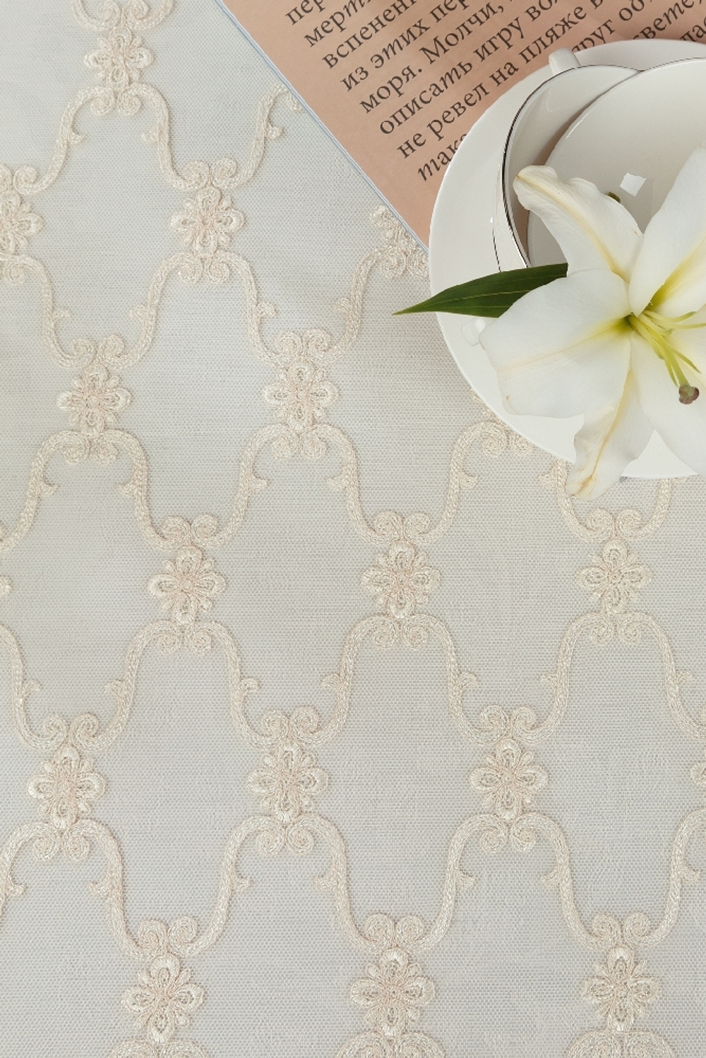 Скатерть 180x300 Domus 3548/3523 Ivory кружевная