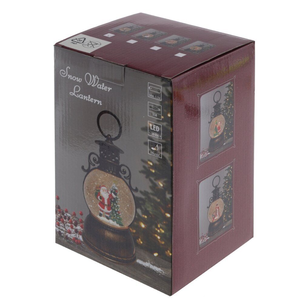 GAEM Изделие декоративное "Фонарь" (подсвет, муз, вьюга, 3хААА н/п +USB), D 10 см, L11 W11 H24 см