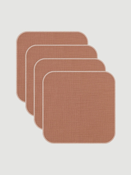 Сет из 4х муслиновых салфеток Mjölk Toffee