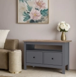 Тумба Сага 2 ящика, 90.4*41.4*62.2 см, серый/ясень