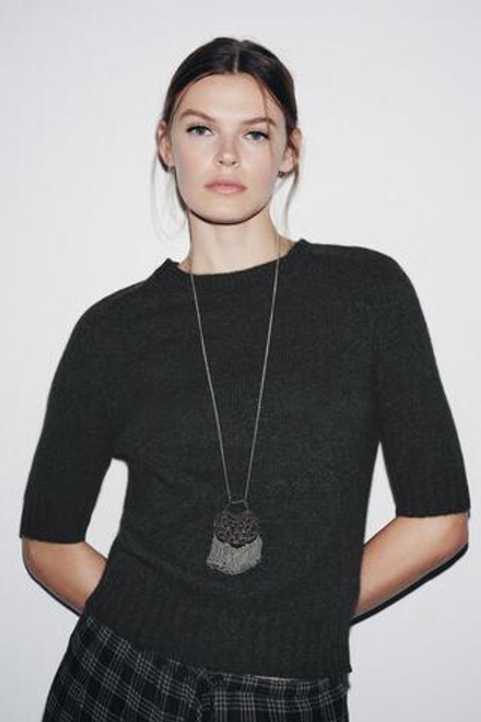 ZARA СВИТЕР ИЗ 100% КАШЕМИРА, АНТРАЦИТОВО-СЕРЫЙ
