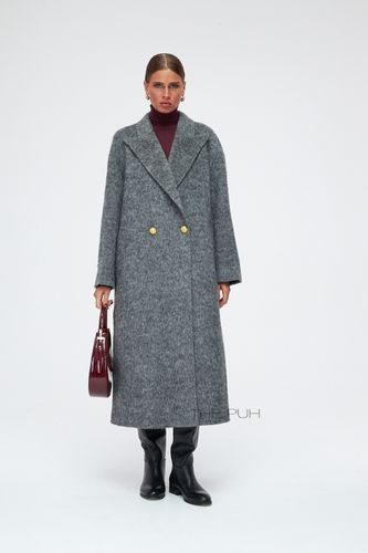 Длинное прямое пальто в сером цвете