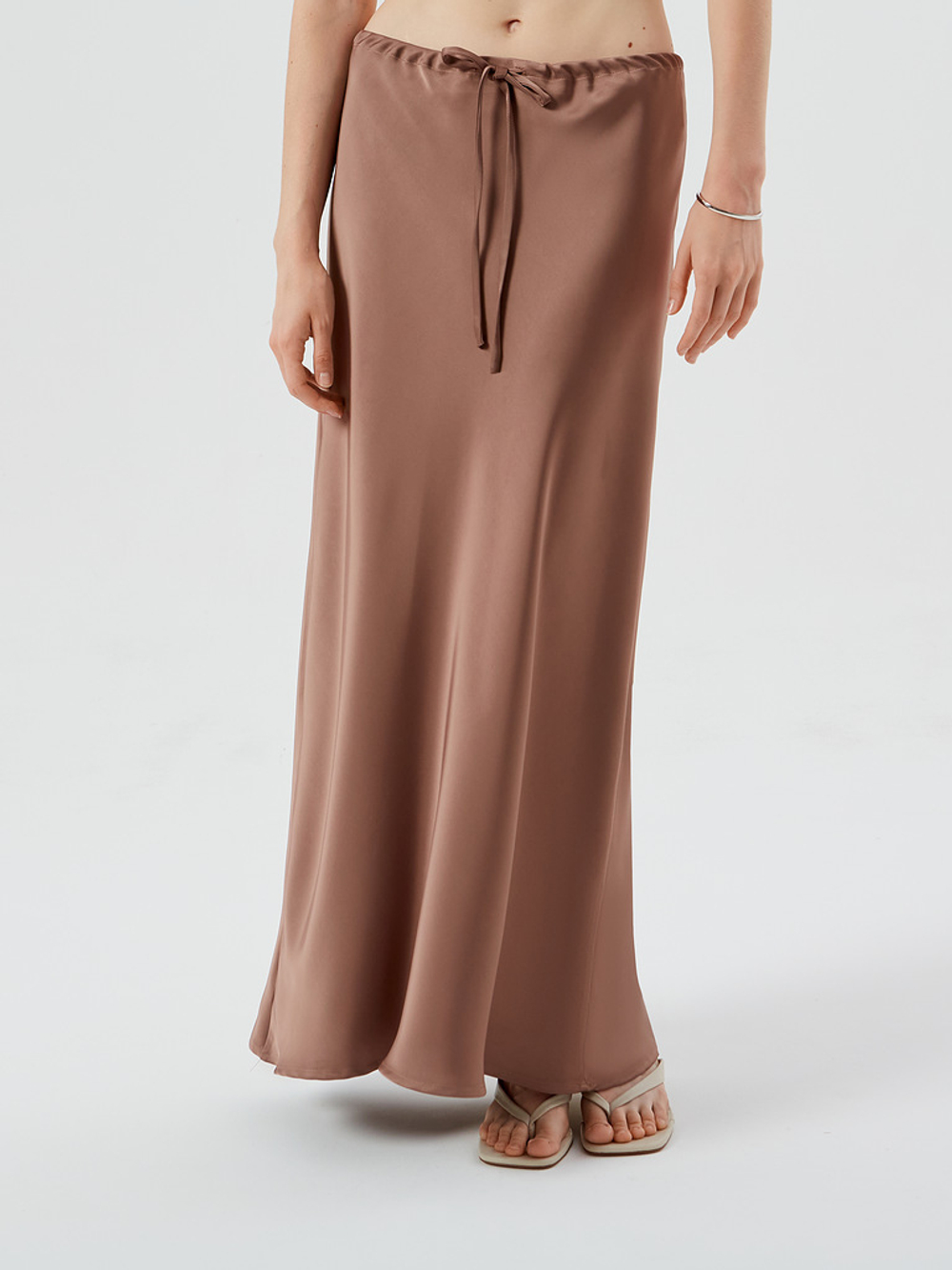 Юбка на кулиске коричневая