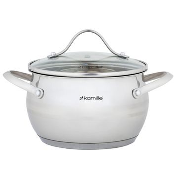 Набор кастрюль 4 предмета из нержавеющей стали Kamille KM-5910 (2,1 л; 3,7 л.)