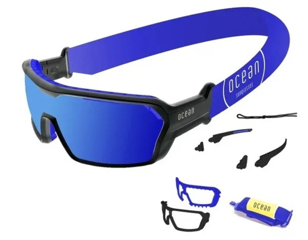 Спортивные очки с диоптриями OCEAN Chameleon Black / Revo Blue Polarized lenses