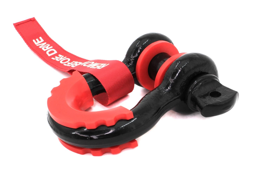 Шакл буксировочный 20 мм 3/4" с полиуретановой вставкой усиленный (5 тонн, черный)