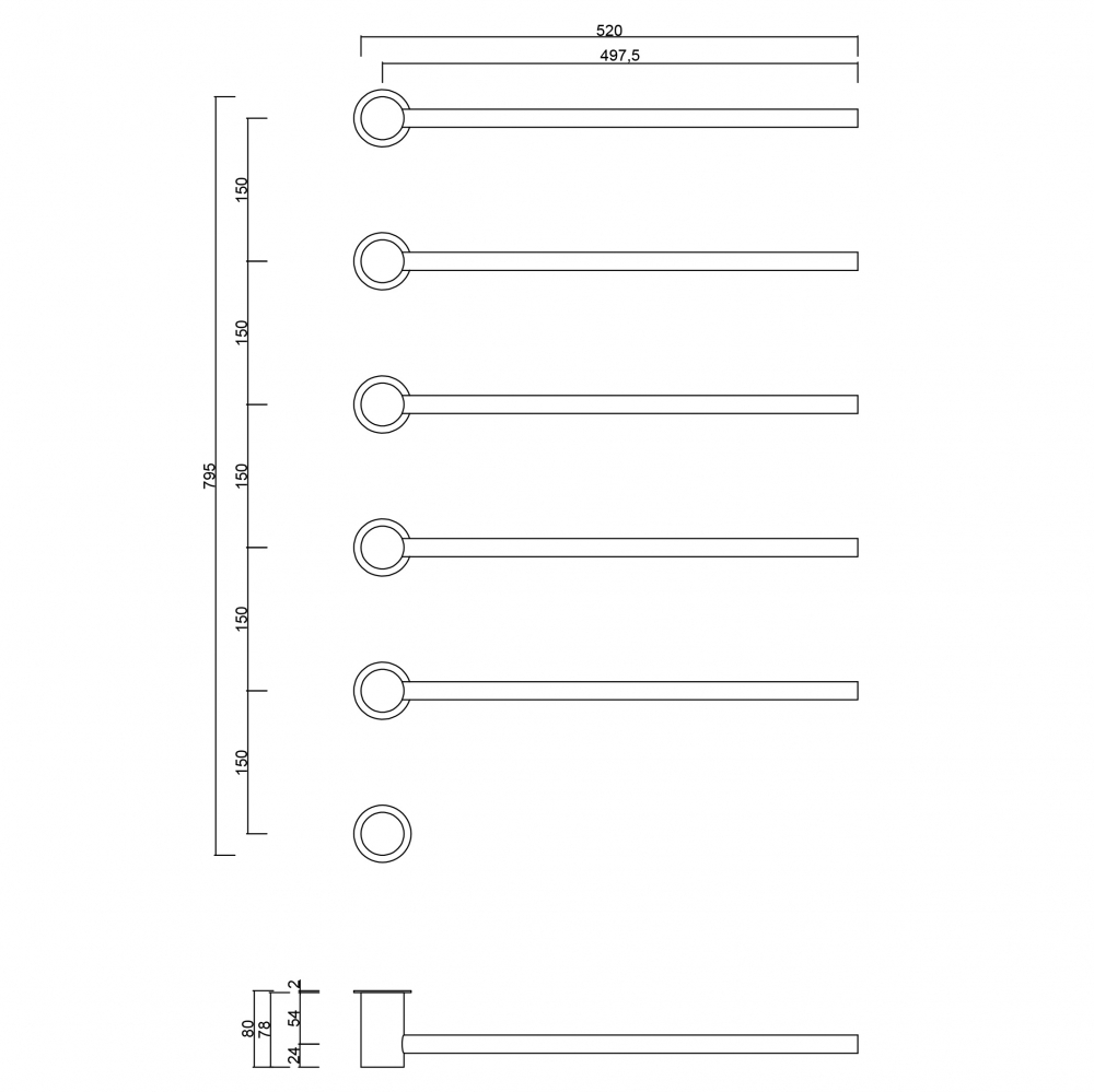 Полотенцесушитель электрический ABBER Charme AH4005MW белый матовый