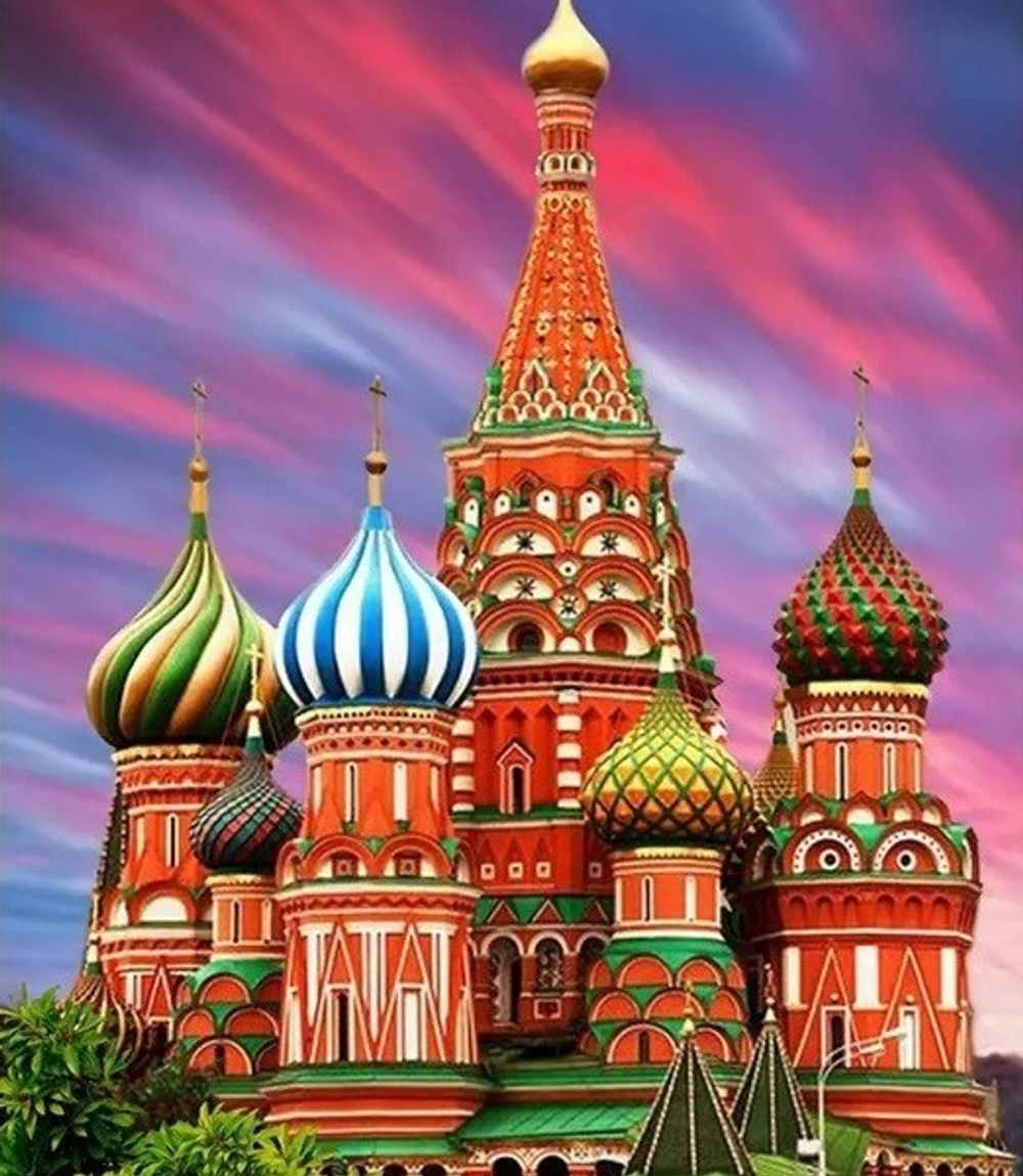 Алмазная мозаика 30*40см KiKi «Собор Василия Блаженного» полная выкладка VA006