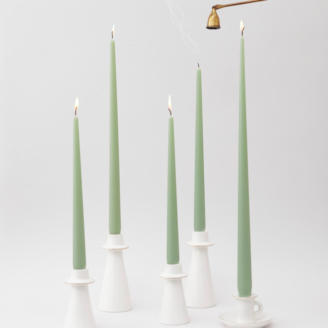 Свеча классическая 40 см, оливковый