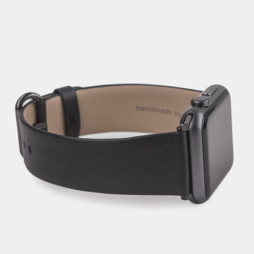 Ремешок для Apple Watch 44/45/46 mm из кожи теленка, черного цвета