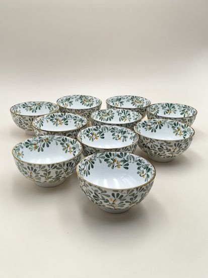 Пиала 250 мл. 11х6 см. "Япония" зеленый декор