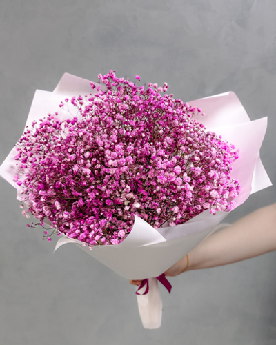 Букет из розовой гипсофилы