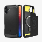 Чехол Spigen Rugged Armor Magsafe, matte black - iPhone 16