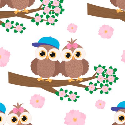 Совы и цветы