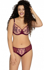 Бюстгальтер plus size с мягкой чашечкой и эффектной вышивкой (Размер: 95F) (Цвет: телесный)