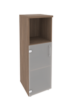 Шкаф средний узкий с нишей и стеклом Onix