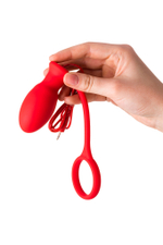 Анальная втулка с вибропулей красная 8 см