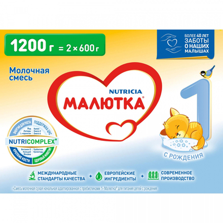 Молочная смемь Nutricia Малютка № 1 1200 гр