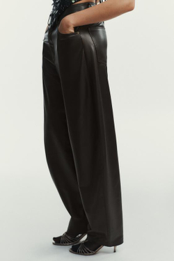 ZARA БРЮКИ BALLOON С КАРМАНАМИ, ШОКОЛАДНЫЙ