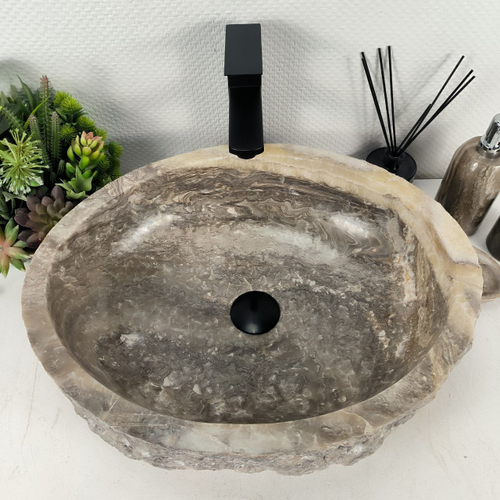 Раковина из оникса Erozy Grey EO-64567 52*42*16 0156