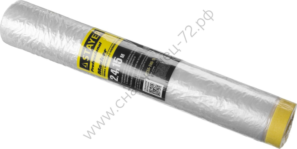 STAYER 15 м, 2,4 м, 9 мкм, с клейкой лентой м,аскер, Защитная пленка, PROFESSIONAL (12255-240-15)