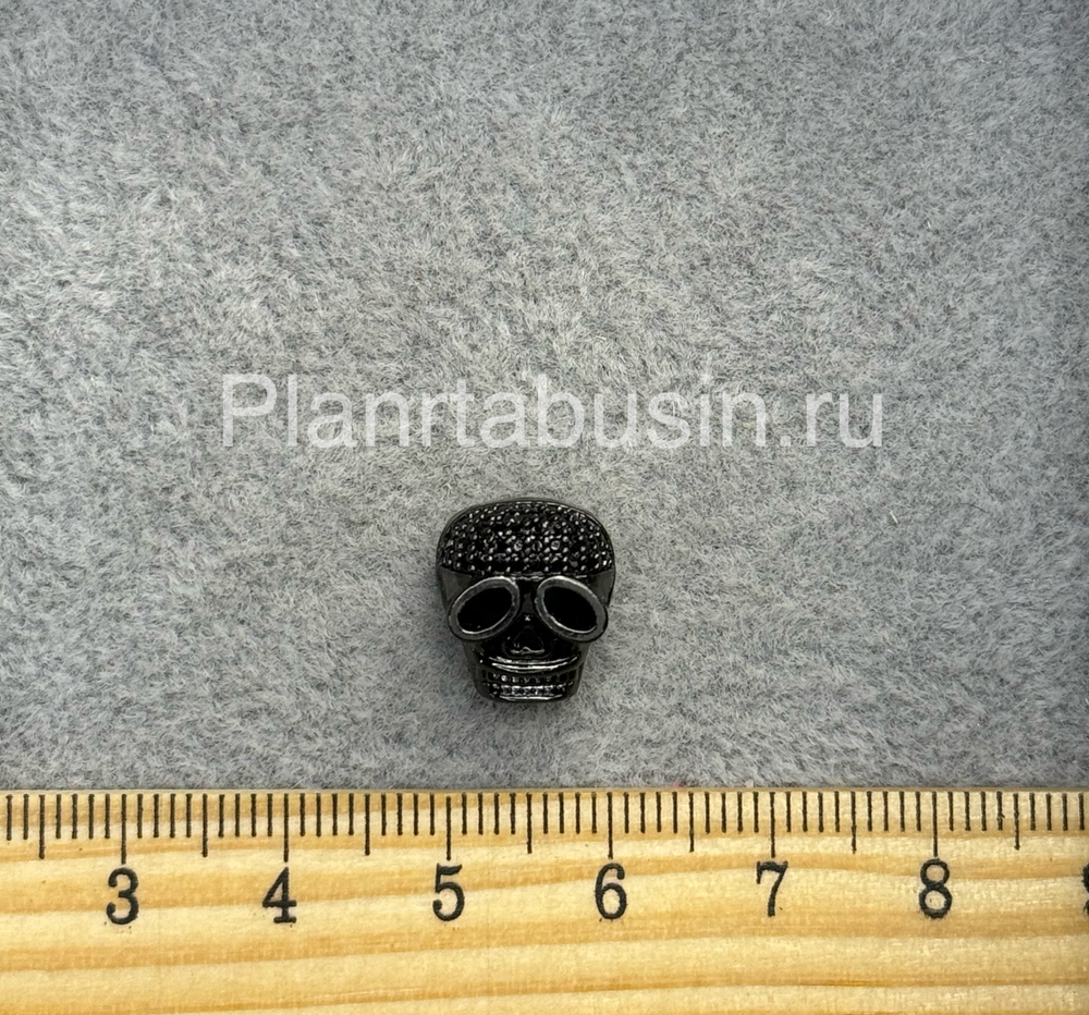 Бусины люкс (Корея) Череп гематит 0063