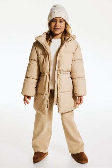 H&M Пуховая куртка с капюшоном, бежевый