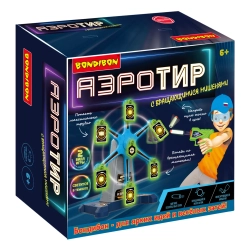 Игровой набор АЭРО-ТИР с вращающимися мишенями,7 мишеней,5 мяг.пуль,1 бластер, зелен. подсв.