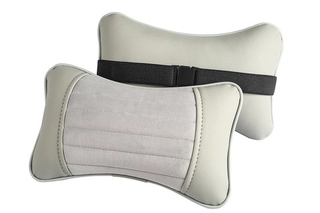 Подушки на подголовник CarFashion -«MONACO» (2шт) - 41151 - Эко-Велюр серый/вст серый/серый/серый