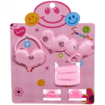 Аксессуары для волос детские «Fashion exclusive- Сердечки», 3 цвета, (2 краба, 6 резинок), 12*17 см