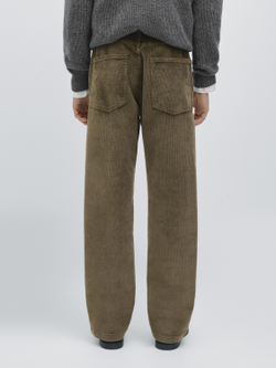 Massimo Dutti Свободные вельветовые брюки, хаки