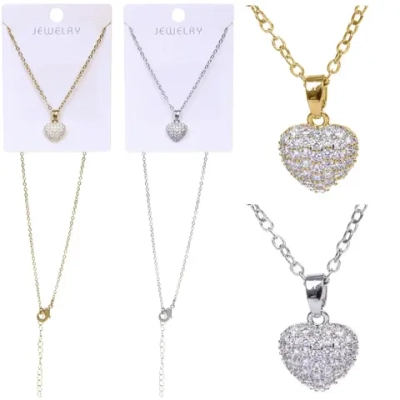 Подвеска из гиппоалергенного сплава со стразами «АМОР», цвет серебро и золото, d-20см/0,9см