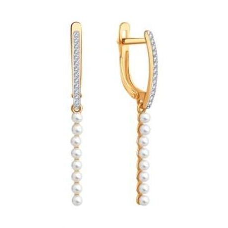 Серьги из золота с жемчугом