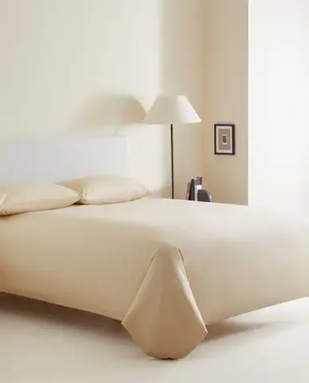 ZARA HOME (200 НИТЕЙ) ПОДОДЕЯЛЬНИК ИЗ ХЛОПКА ПЕРКАЛЬ, ПЕСОЧНЫЙ