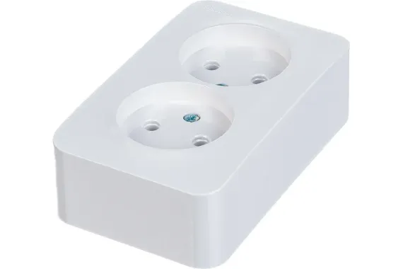 Розетка Systeme Electric BLANCA без заземления двойная накладная белая 35767