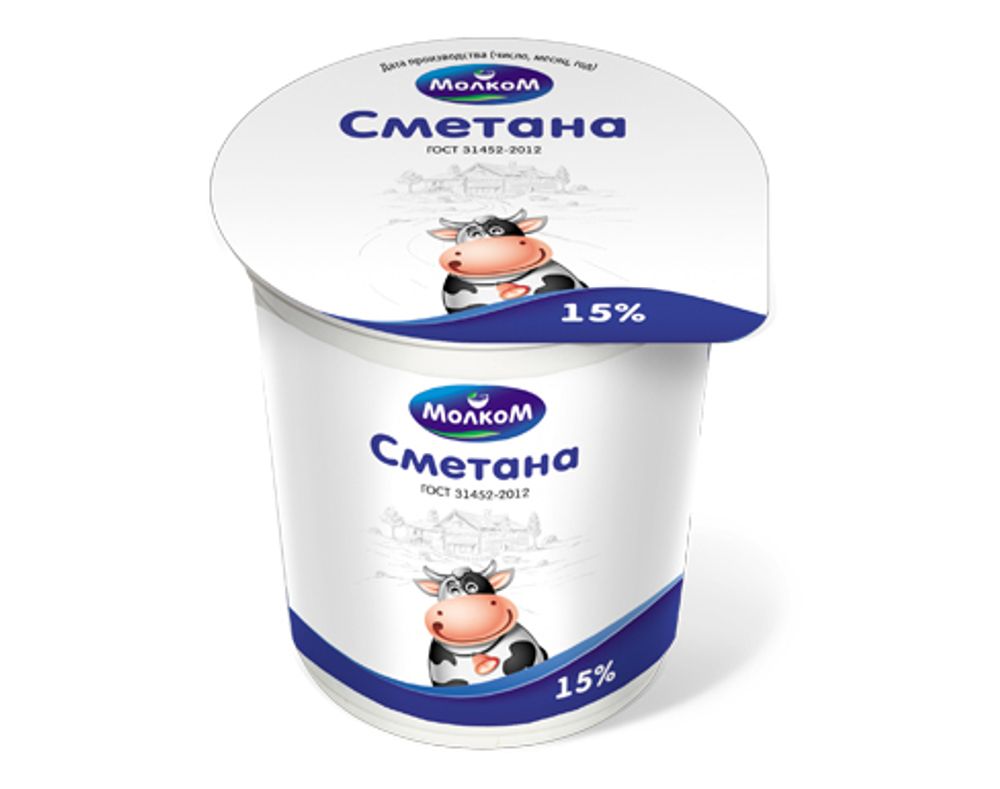 Сметана Молком 15% 400г пл/ст